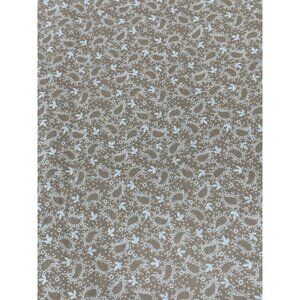 Vintage Cotton Fabric Beige Floral Print 1/2 Yard 42" Wide